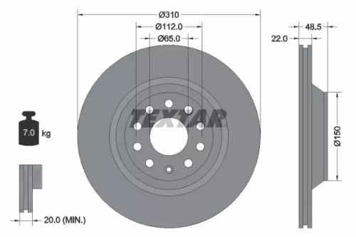 TEXTAR TEXTAR (2448302) 1x Brake Kit, disc brake 