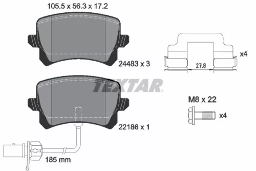 1x TEXTAR 2448307 Brake Pad Set
