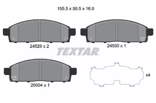 1x TEXTAR 2452901 Brake Pad Set