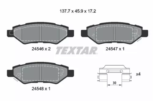 TEXTAR TEXTAR 2454601 1x TEXTAR 2454601 Brake Pad Set 