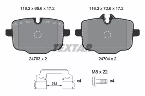 TEXTAR TEXTAR 2470303 1x TEXTAR 2470303 Brake Pad Set 
