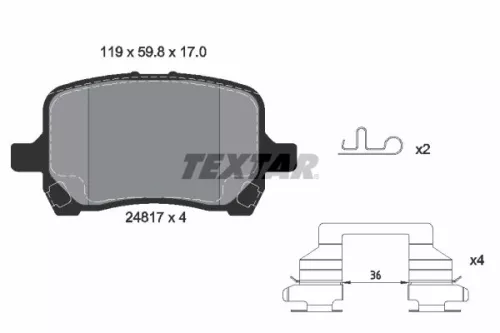 TEXTAR TEXTAR 2481701 1x TEXTAR 2481701 Brake Pad Set 