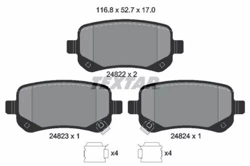 TEXTAR TEXTAR 2482201 1x TEXTAR 2482201 Brake Pad Set 
