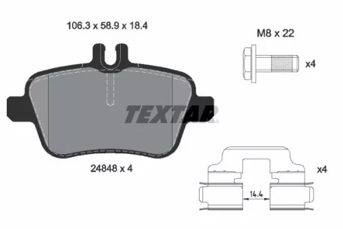 TEXTAR TEXTAR (2484801) 1x Brake Kit, disc brake 