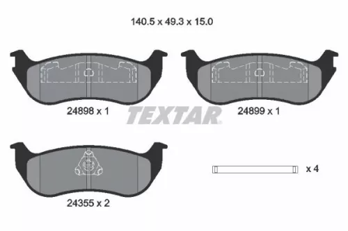 1x TEXTAR 2489803 Brake Pad Set