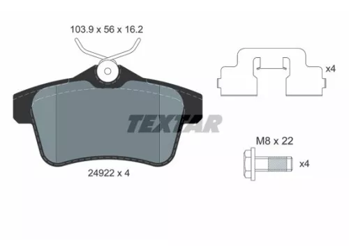 TEXTAR TEXTAR 2492204 1x TEXTAR 2492204 Brake Pad Set 