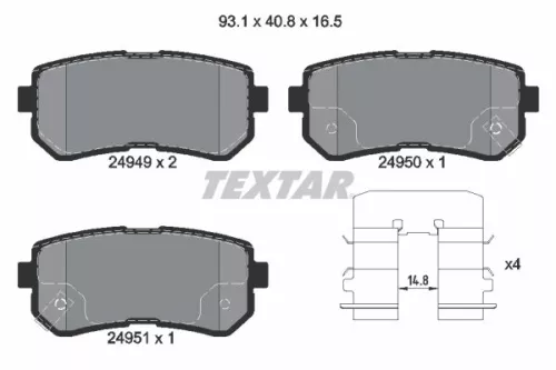 TEXTAR TEXTAR (2494901) 1x Brake Kit, disc brake 