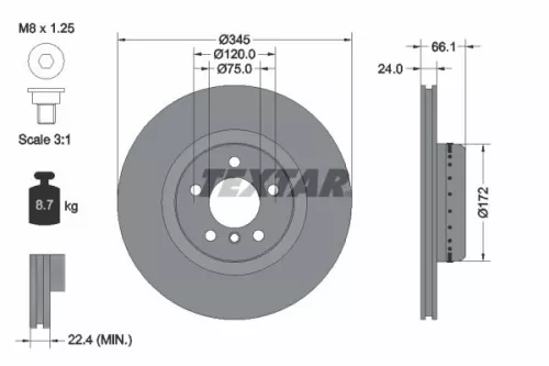 TEXTAR TEXTAR (2502902) 1x Brake Kit, disc brake 