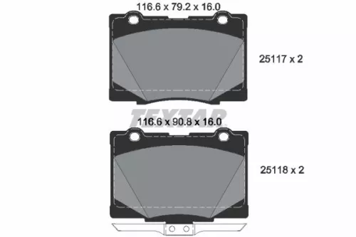 TEXTAR TEXTAR 2511701 1x TEXTAR 2511701 Brake Pad Set 