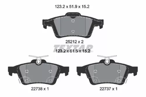 TEXTAR TEXTAR (2521204) 1x TEXTAR 2521204 Brake Pad Set 