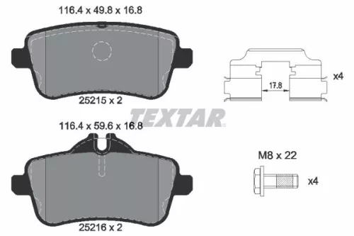 TEXTAR TEXTAR (2521505) 1x Brake Kit, disc brake 