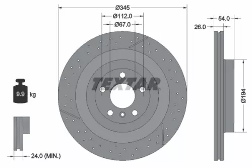 TEXTAR TEXTAR (2521505) 1x Brake Kit, disc brake 