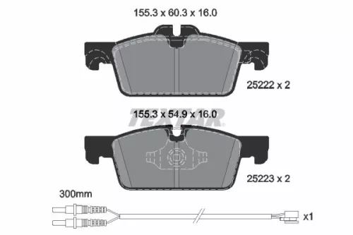 TEXTAR TEXTAR 2522204 1x TEXTAR 2522204 Brake Pad Set 