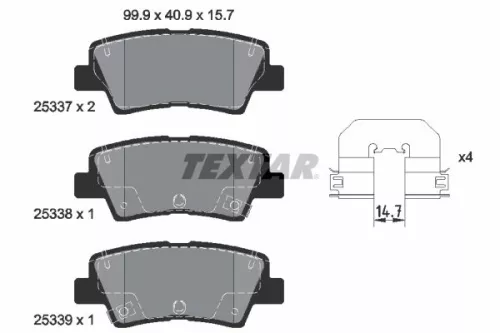 TEXTAR TEXTAR (2533703) 1x Brake Kit, disc brake 