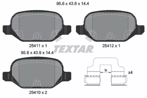 TEXTAR TEXTAR (2541101) 1x Brake Kit, disc brake 