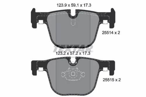 TEXTAR TEXTAR 2551401 1x TEXTAR 2551401 Brake Pad Set 