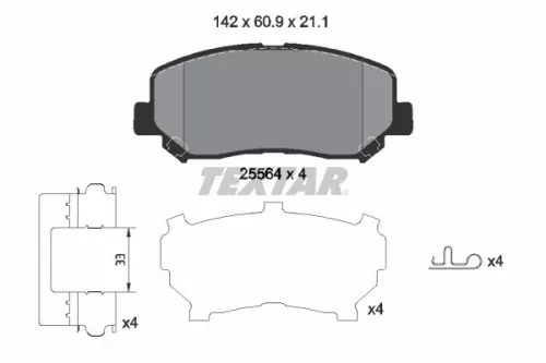 TEXTAR TEXTAR 2556403 1x TEXTAR 2556403 Brake Pad Set 