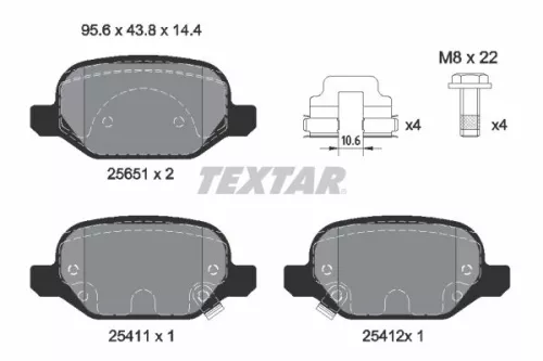 TEXTAR TEXTAR (2565101) 1x Brake Kit, disc brake 