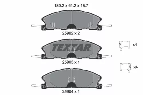 TEXTAR TEXTAR 2590201 1x TEXTAR 2590201 Brake Pad Set 
