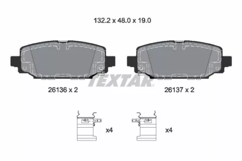 TEXTAR TEXTAR 2613601 1x TEXTAR 2613601 Brake Pad Set 