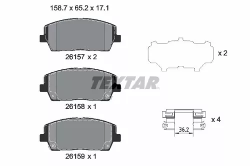 TEXTAR TEXTAR 2615701 1x TEXTAR 2615701 Brake Pad Set 