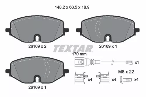 TEXTAR TEXTAR (2616901) 1x Brake Kit, disc brake 