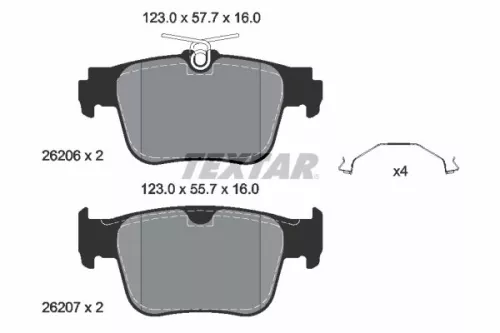 TEXTAR TEXTAR (2620601) 1x Brake Kit, disc brake 