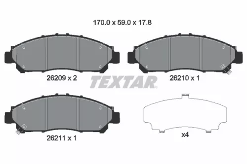 TEXTAR TEXTAR 2620901 1x TEXTAR 2620901 Brake Pad Set 
