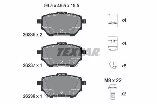 TEXTAR TEXTAR 2623601 1x TEXTAR 2623601 Brake Pad Set 