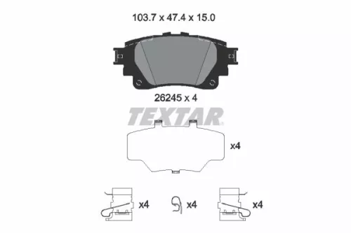 TEXTAR TEXTAR 2624501 1x TEXTAR 2624501 Brake Pad Set 
