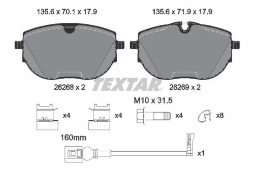 TEXTAR TEXTAR (2626801) 1x Brake Kit, disc brake 