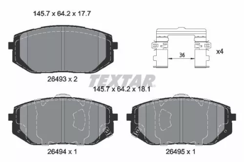TEXTAR TEXTAR (2649301) 1x Brake Kit, disc brake 