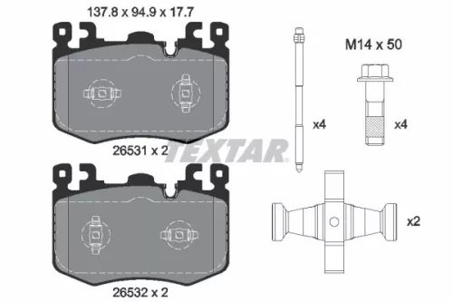 TEXTAR TEXTAR 2653101 1x TEXTAR 2653101 Brake Pad Set 