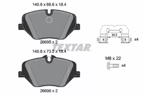 TEXTAR TEXTAR (2669501) 1x Brake Kit, disc brake 