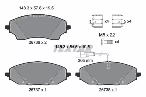 TEXTAR TEXTAR 2673601 1x TEXTAR 2673601 Brake Pad Set 