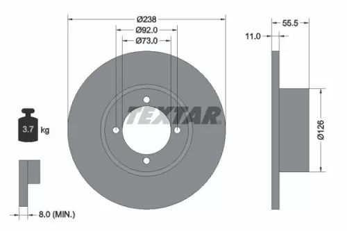 TEXTAR TEXTAR (92005400) 1x TEXTAR 92005400 Brake Disc 