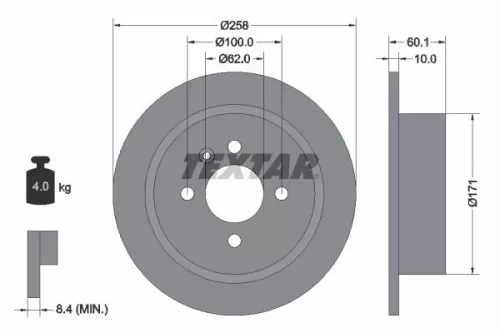 TEXTAR TEXTAR 92019200 1x TEXTAR 92019200 Brake Disc 