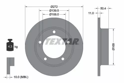 TEXTAR TEXTAR 92019900 1x TEXTAR 92019900 Brake Disc 