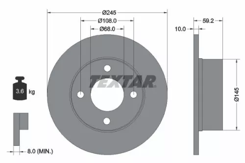 TEXTAR TEXTAR 92026100 1x TEXTAR 92026100 Brake Disc 