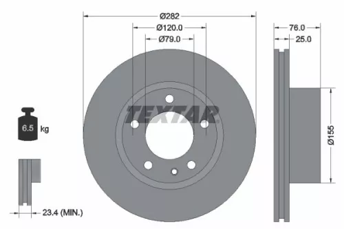 TEXTAR TEXTAR 92026700 1x TEXTAR 92026700 Brake Disc 