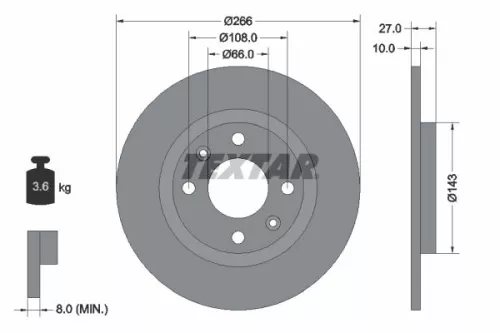 TEXTAR TEXTAR 92029900 1x TEXTAR 92029900 Brake Disc 