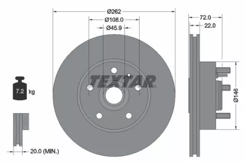 TEXTAR TEXTAR 92031300 1x TEXTAR 92031300 Brake Disc 