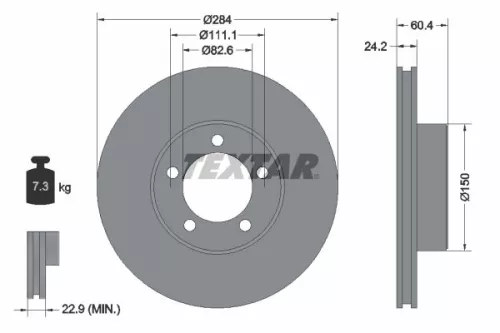 TEXTAR TEXTAR 92031600 1x TEXTAR 92031600 Brake Disc 