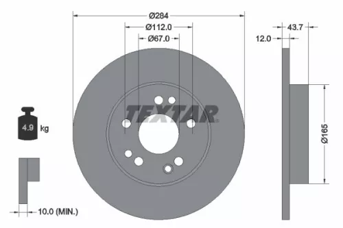 TEXTAR TEXTAR 92031803 1x TEXTAR 92031803 Brake Disc 