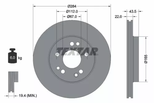 TEXTAR TEXTAR 92031900 1x TEXTAR 92031900 Brake Disc 