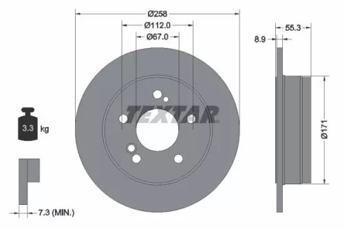 TEXTAR TEXTAR 92032003 1x TEXTAR 92032003 Brake Disc 