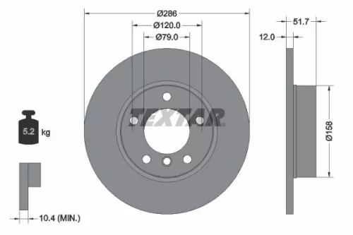 1x  TEXTAR Brake Disc