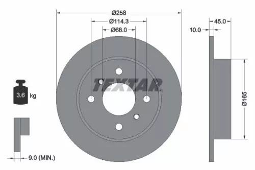 1x  TEXTAR Brake Disc