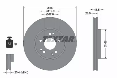 TEXTAR TEXTAR 92057900 1x TEXTAR 92057900 Brake Disc 