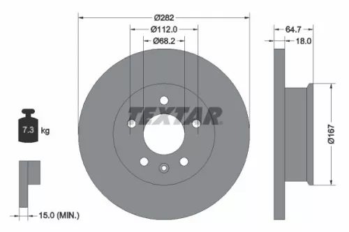 TEXTAR TEXTAR 92058500 1x TEXTAR 92058500 Brake Disc 